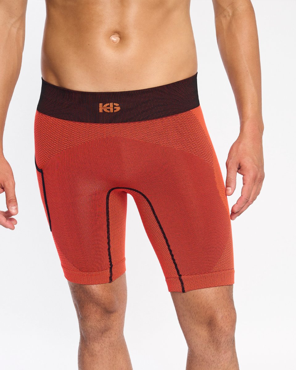 ARDEN · Short técnico seamless para running y trail | Naranja - Imagen 2