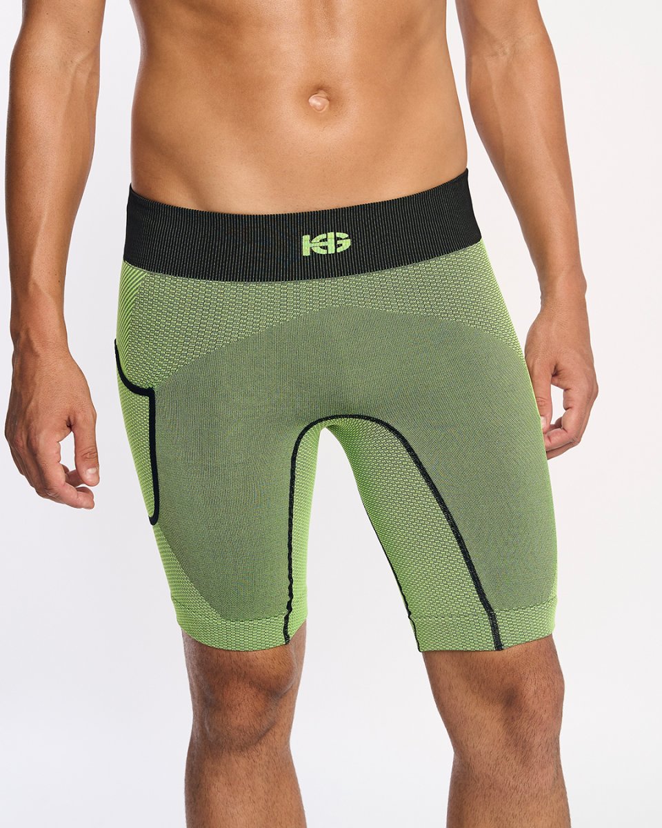 ARDEN · Short técnico seamless para running y trail | Amarillo - Imagen 2