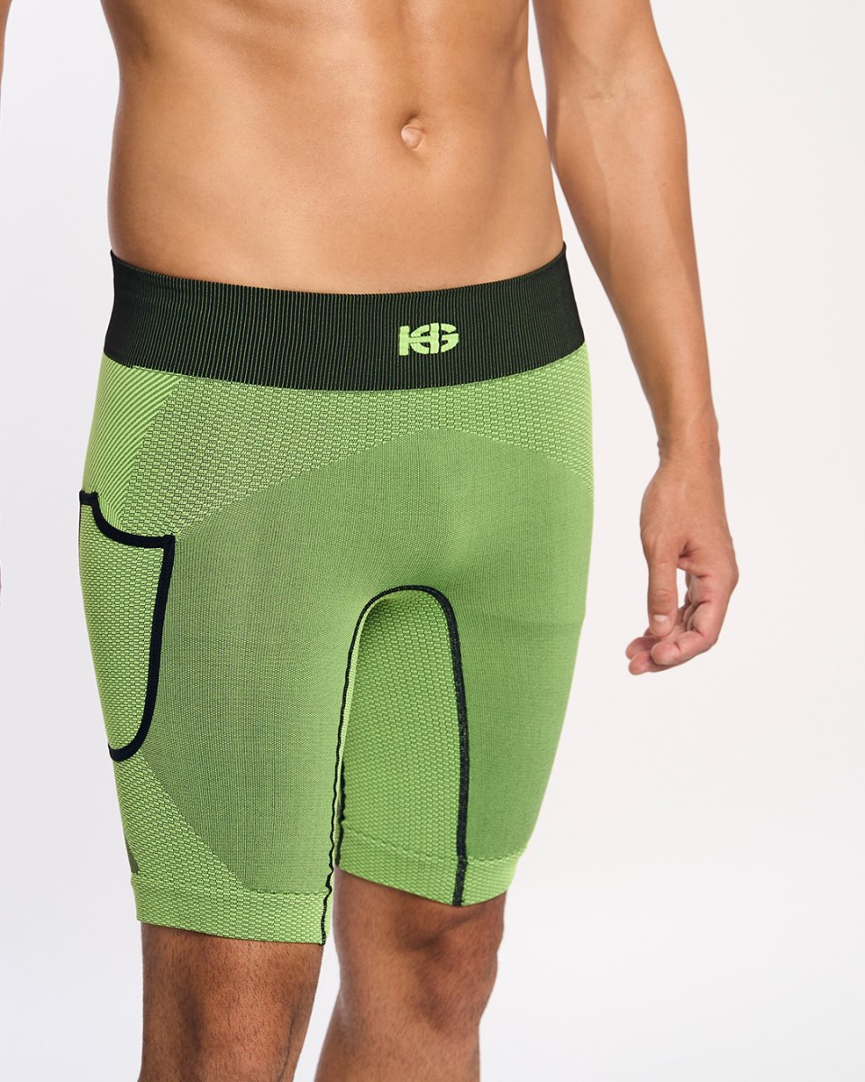 ARDEN · Short técnico seamless para running y trail | Amarillo - Imagen 4