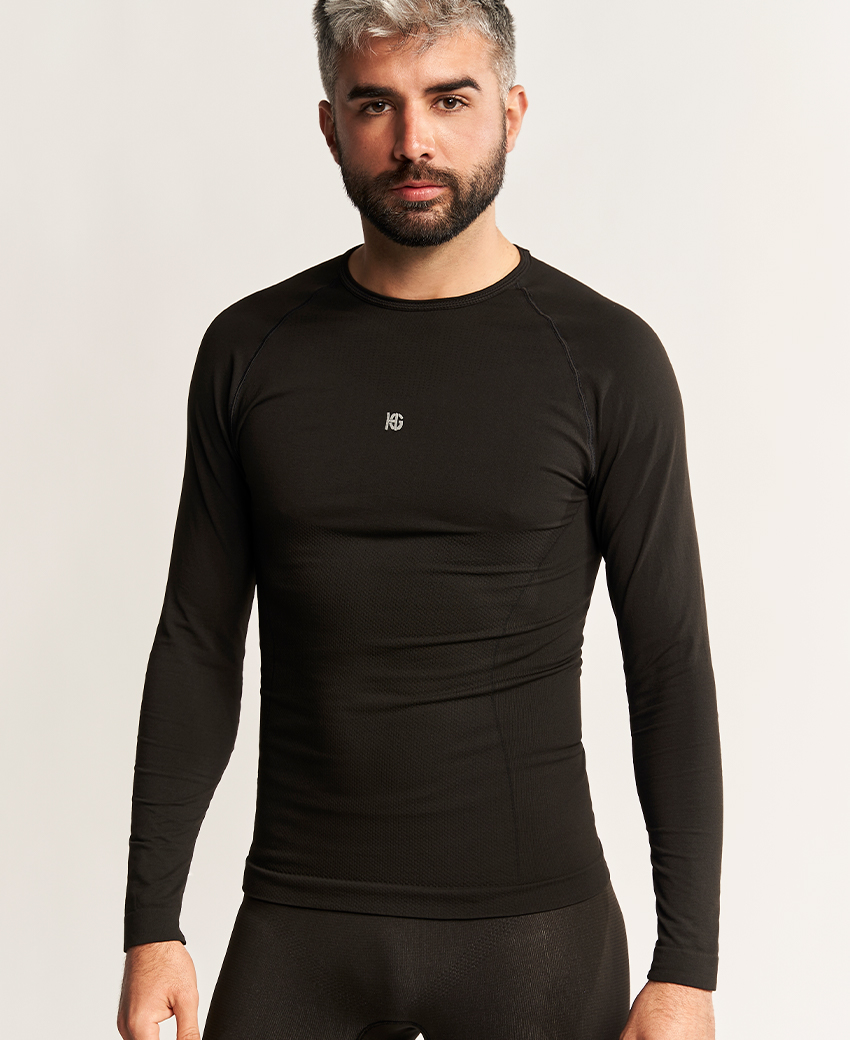 BASIS · Camiseta térmica polivalente para frío y entretiempo | Negro - Imagen 2