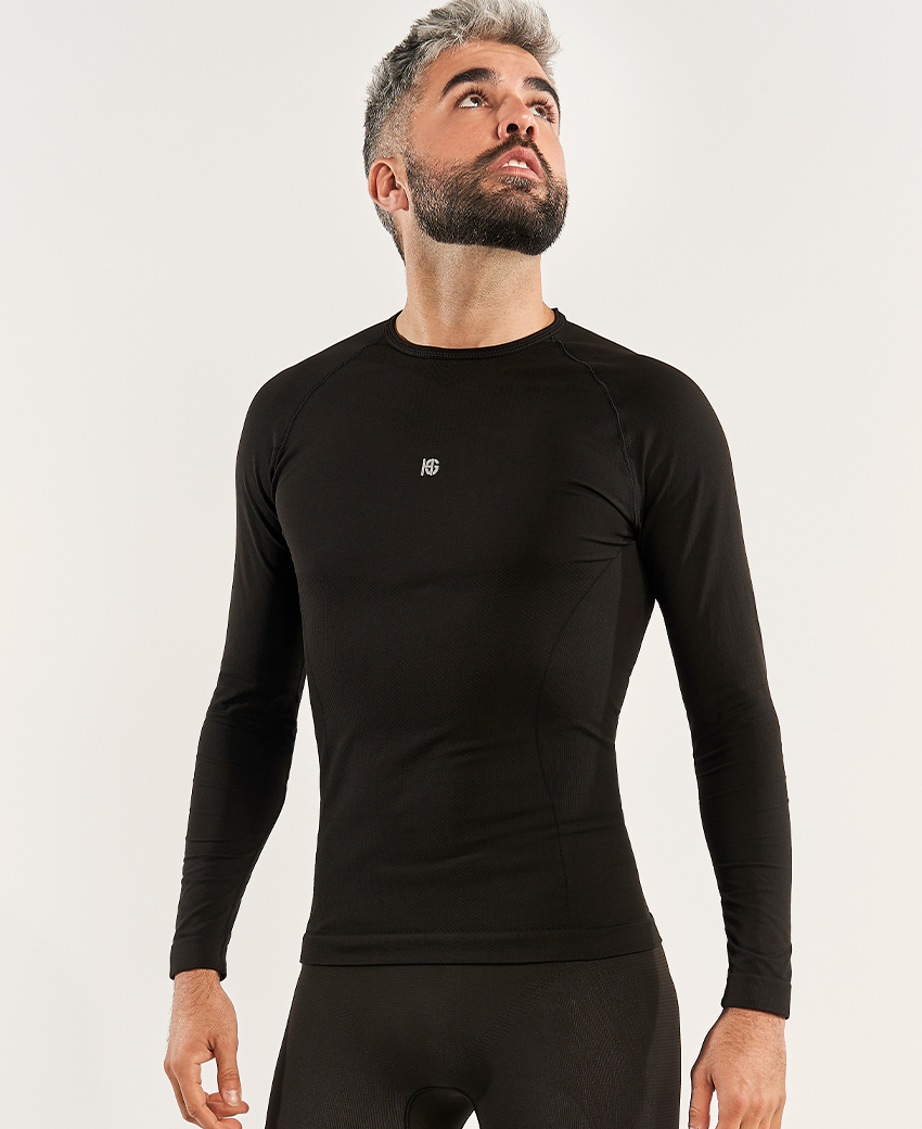 BASIS · Camiseta térmica polivalente para frío y entretiempo | Negro - Imagen 4