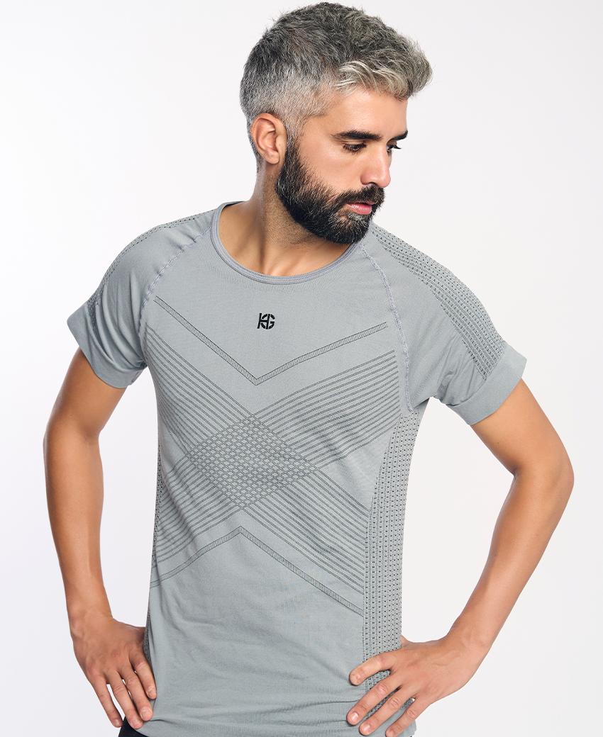 GREET Camiseta de manga corta ultraligera gris
