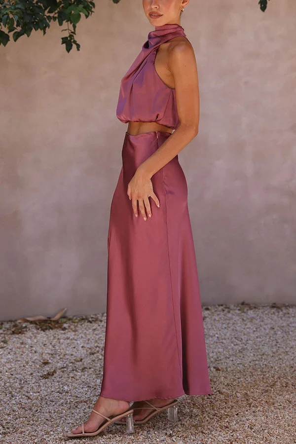 Estefanía - Conjunto Top y Falda Satén para Mujer - Imagen 3