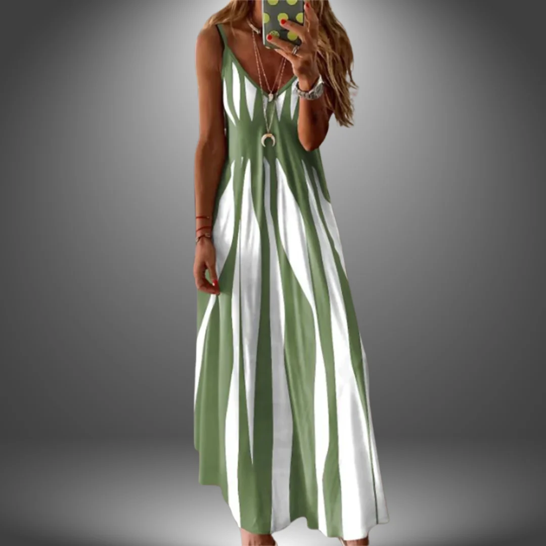 Margit | Vestido largo sin mangas a rayas - Imagen 4