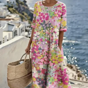 Elena | Vestido midi floral suelto y ligero para Mujer