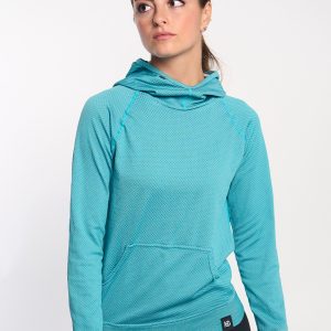 JOTUN · Sudadera seamless con capucha para outdoor e invierno | Turquesa