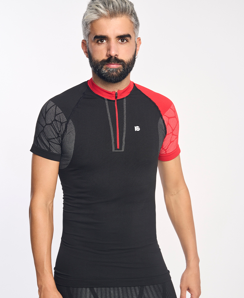 Pro Team · Camiseta técnica de competición con cremallera | Negro - Imagen 2