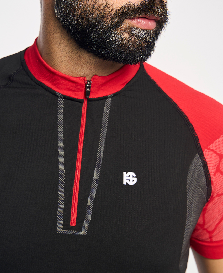 Pro Team · Camiseta técnica de competición con cremallera | Negro - Imagen 3