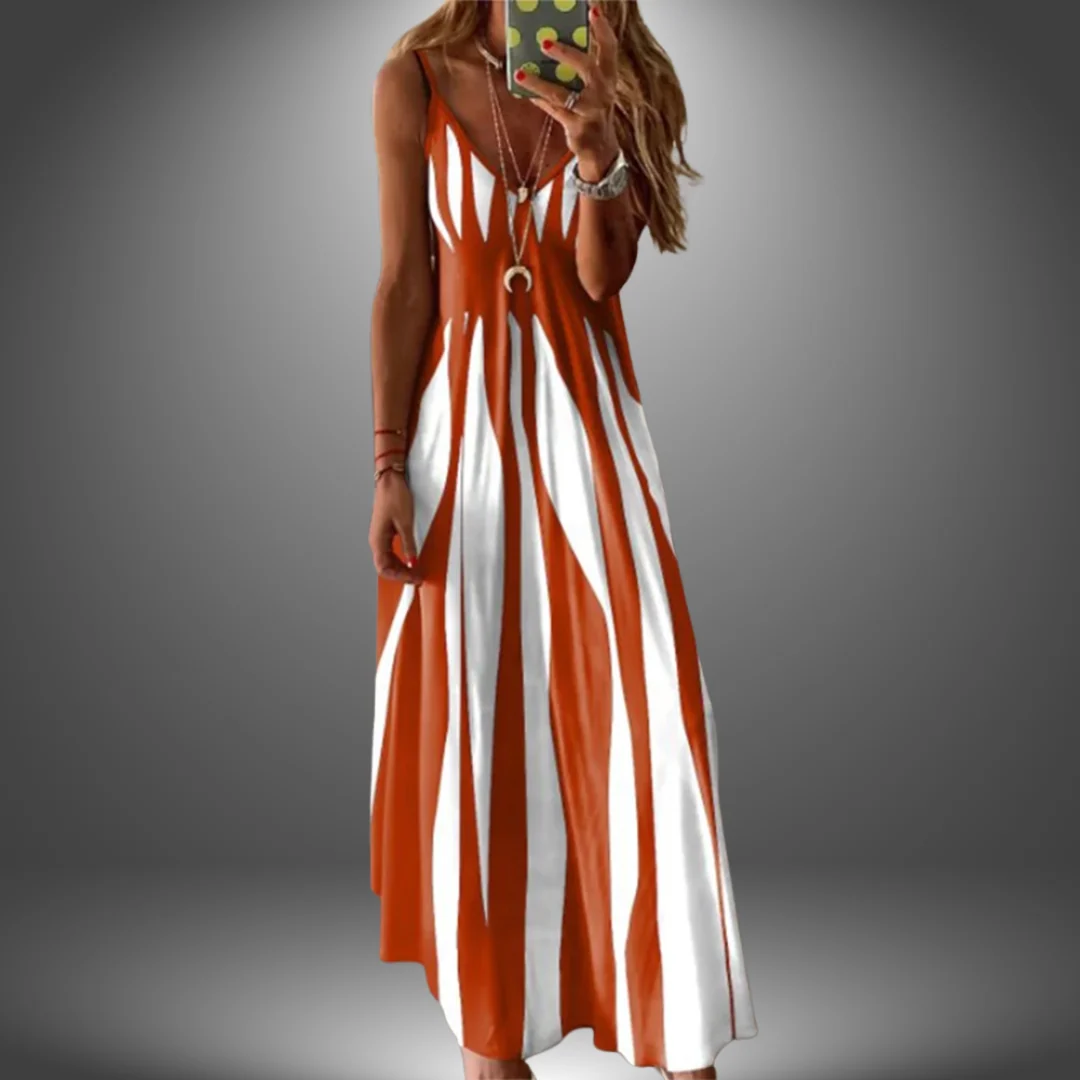 Margit | Vestido largo sin mangas a rayas - Imagen 5