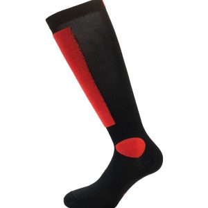 PURNA · Calcetín compresivo de esquí con Climatherm | Negro/rojo