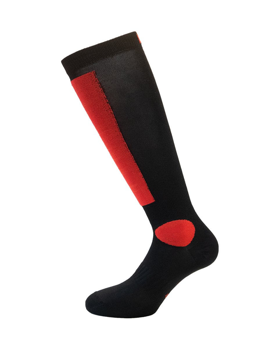 PURNA · Calcetín compresivo de esquí con Climatherm | Negro/rojo - Imagen 2