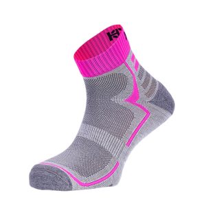 SHASTA · Calcetín corto de trailrunning con Dry-Tex y carbono | Gris/fucsia