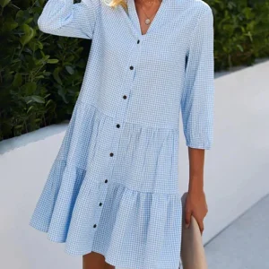 Emilia | Vestido camisero midi a cuadros
