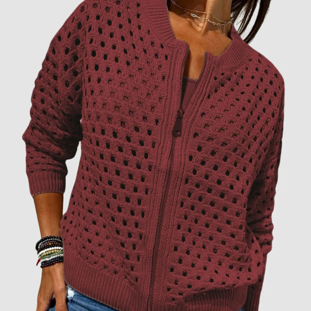 Desiré | Cárdigan de punto premium con cremallera para Mujer - Imagen 7