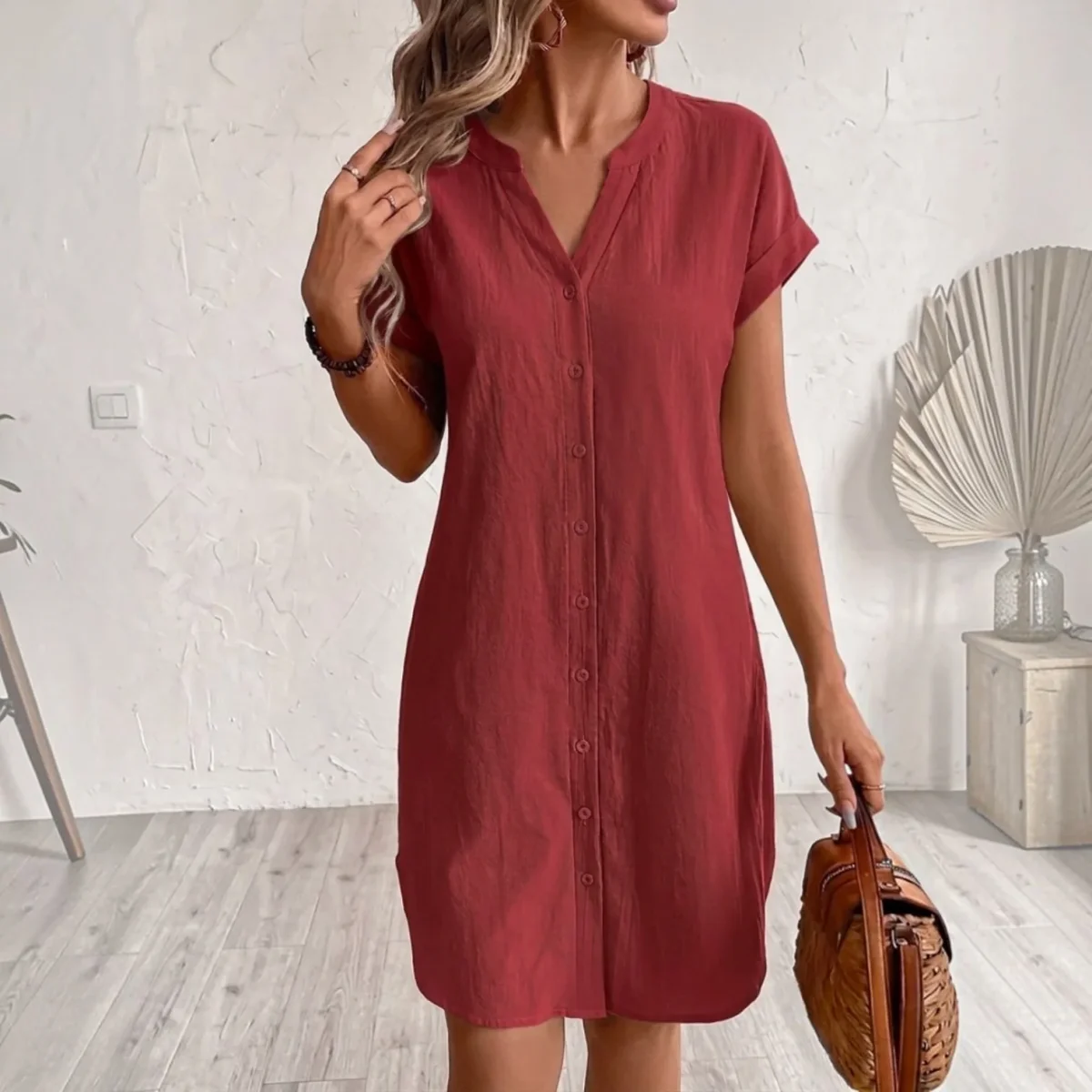 Tess | Vestido camisero de lino elegante y cómodo para Mujer - Imagen 4