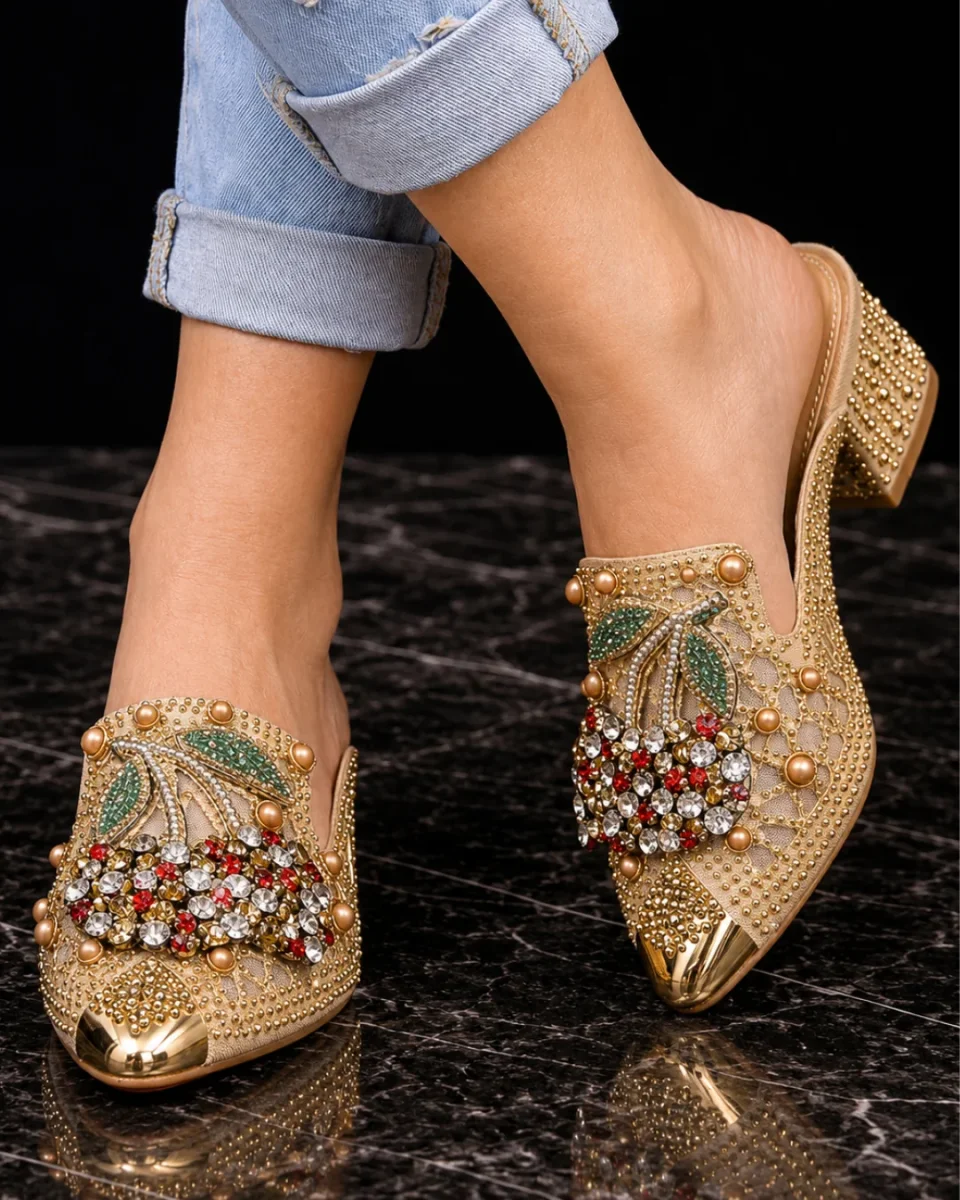 Gilda | Tacon con Cristales y Detalle de Cereza para Mujer - Imagen 4