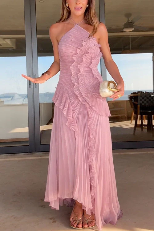 Rosé - Vestido Largo Plisado para Mujer - Imagen 4