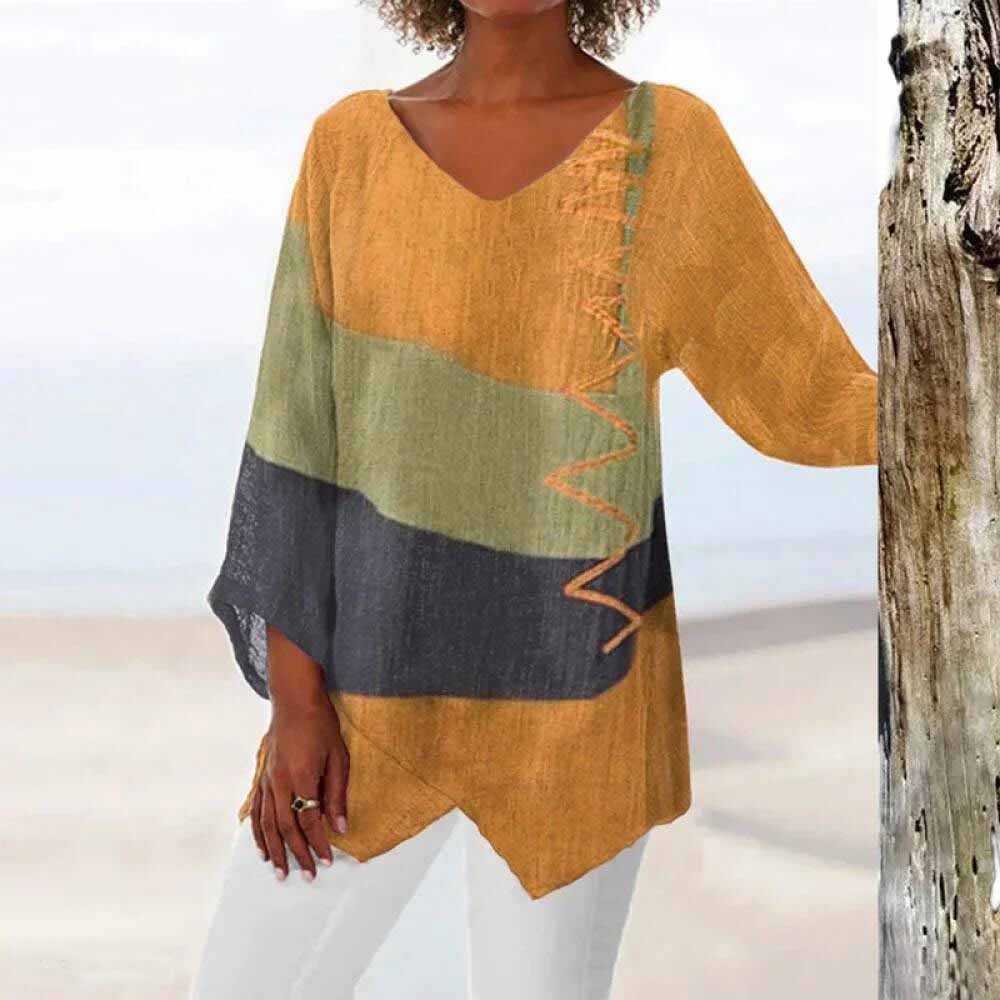 Elise - Elegante camisa tricolor - Imagen 3