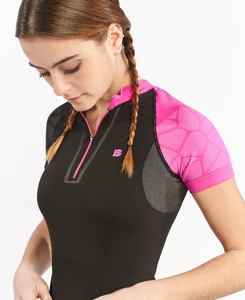 Pro Team · Camiseta técnica de competición con cremallera | Negro - Imagen 2