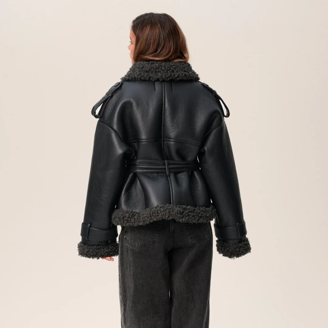 Elvira | Abrigo de Shearling con Cinturón - Imagen 4