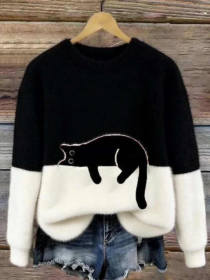 Luna | Suéter Femenina con Gráfico de Gato - Imagen 5