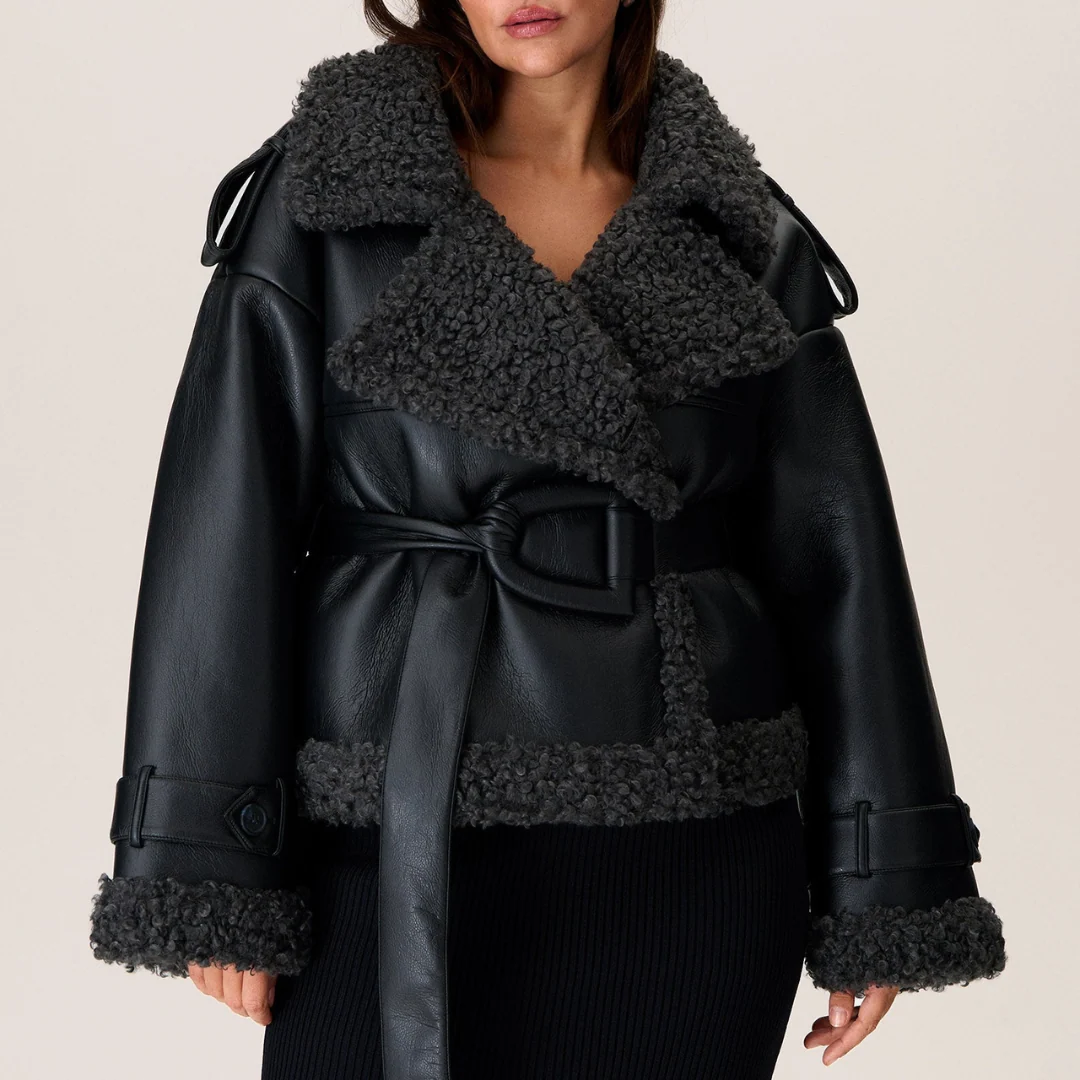 Elvira | Abrigo de Shearling con Cinturón - Imagen 5