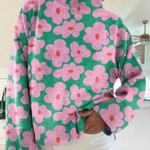 Mirellia | Suéter de Cuello Alto Floral