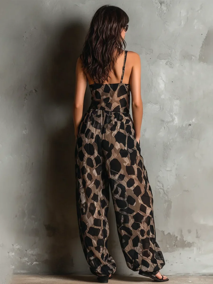 Leonor | Mono estampado animal con escote halter para Mujer - Imagen 4