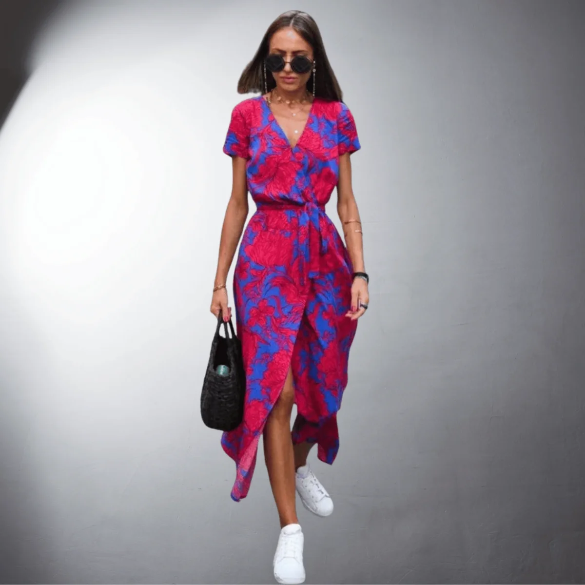 Ketty | Vestido cruzado de material de primera calidad hecho a mano - Imagen 3