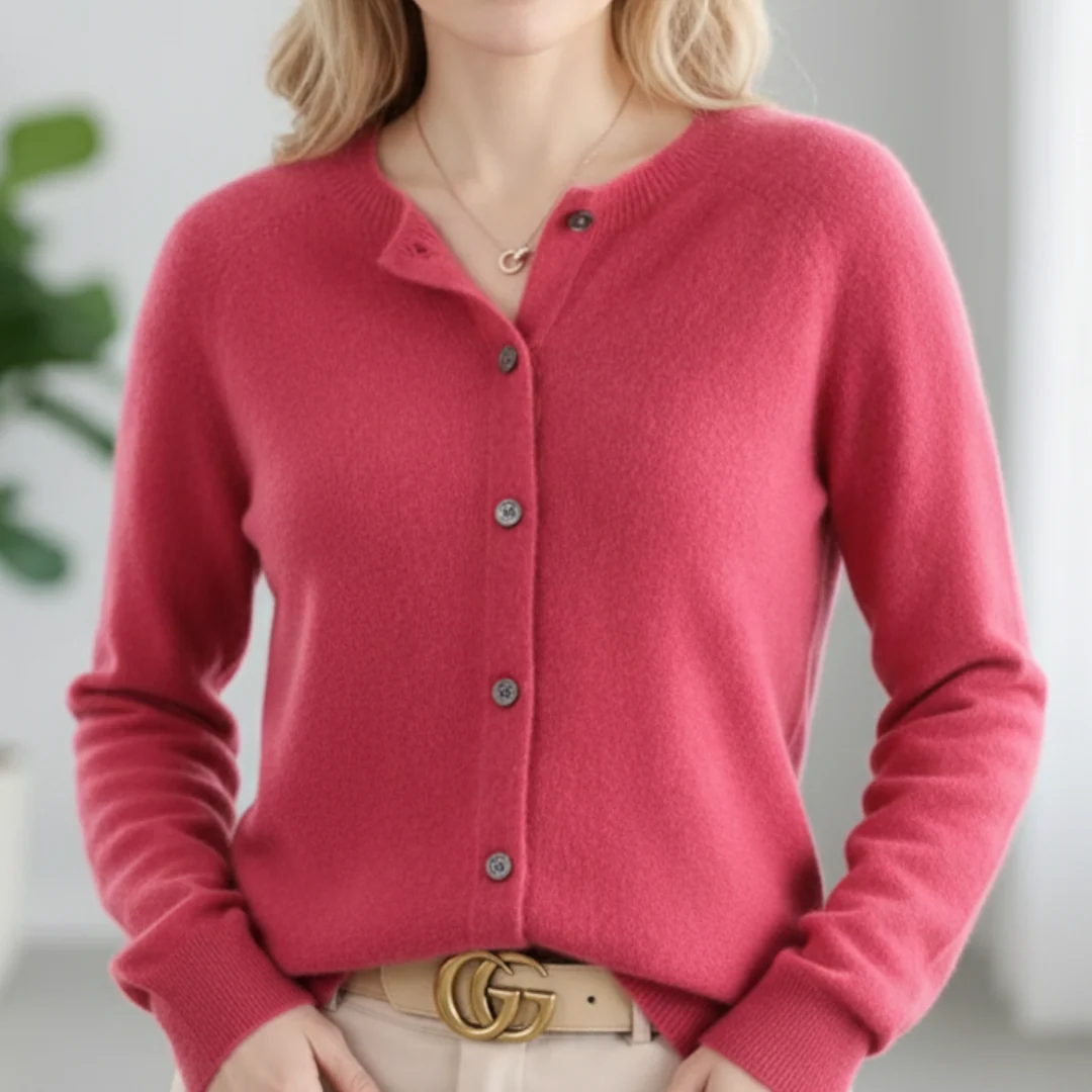 Anna | Suéter de lana merina para mujer con cuello O y botones - Imagen 2
