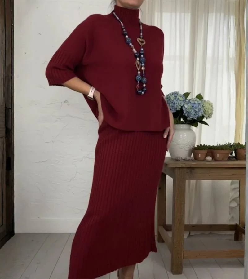 Debora | Conjunto de Punto con Falda de Canalé - Imagen 3