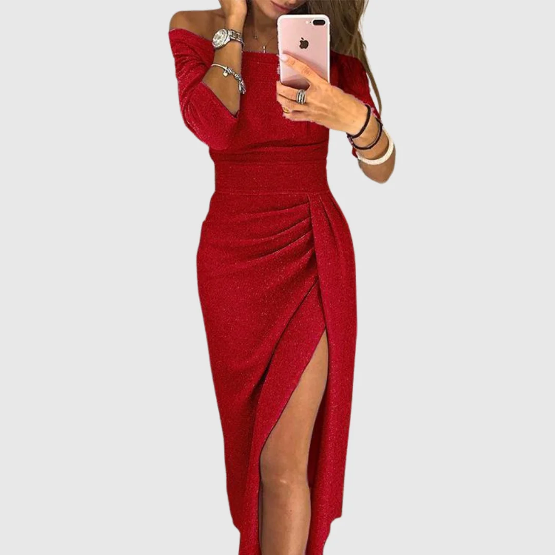 Isabeau | Elegante vestido maxi con cuello halter y ajuste fluido - Imagen 6