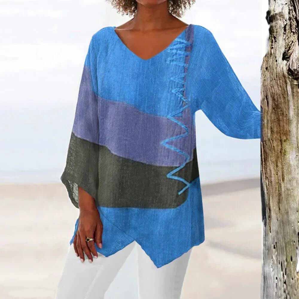 Elise - Elegante camisa tricolor - Imagen 4