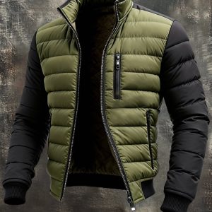 Traian - Chaqueta Acolchada con Cremallera y Forro Cortado