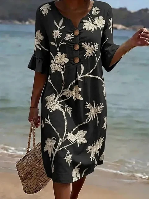 Tisha - Vestido casual con estampado floral para Mujer - Imagen 8
