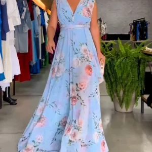Venesa™ | Elegante vestido sin mangas con escote en V y estampado floral