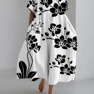 AVA - VESTIDO SUELTO ESTAMPADO BOTÁNICO