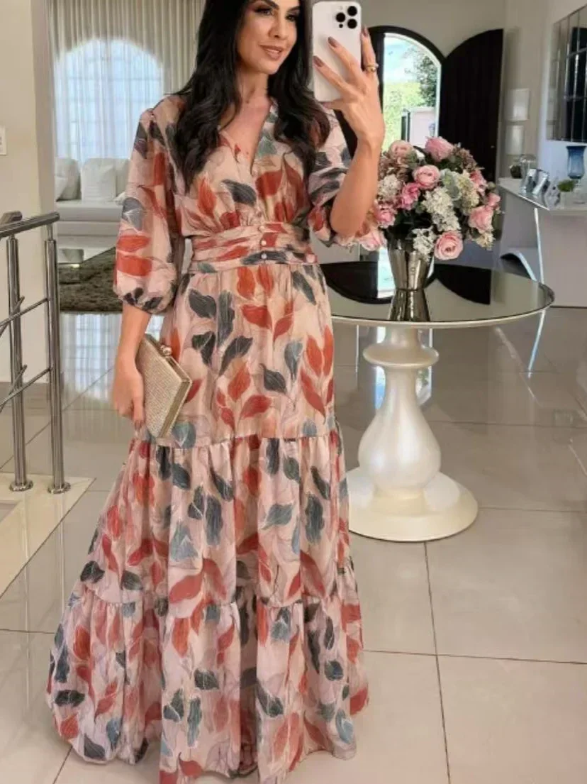 CLAUDIA | Vestido largo floral de corte cómodo para días elegantes - Imagen 5