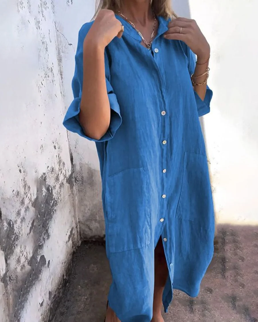 Melanie™ | Vestido camisero informal hasta los tobillos - Imagen 5
