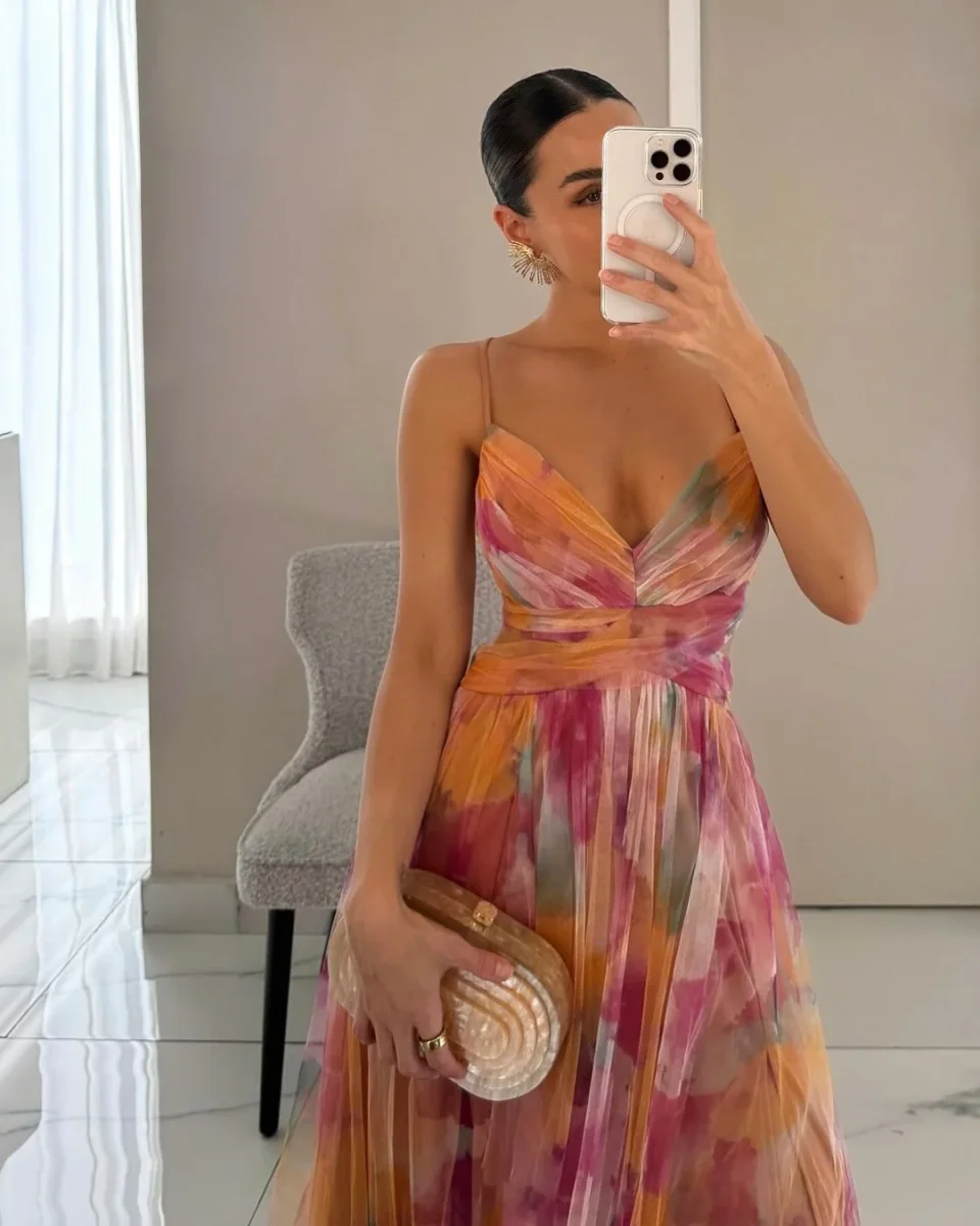 Giselle - Vestido largo de Mujer con estampado floral encantador - Imagen 9