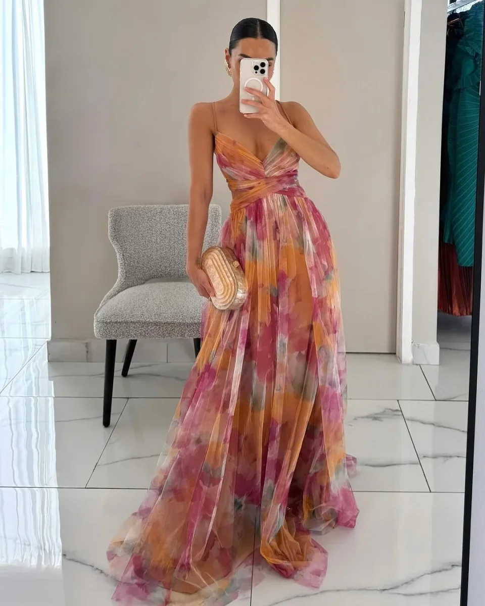 Giselle - Vestido largo de Mujer con estampado floral encantador - Imagen 2