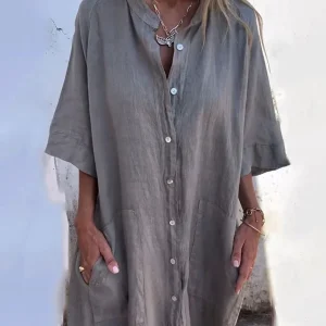 Melanie™ |  Vestido camisero informal hasta los tobillos