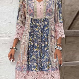 Mirabel | Vestido bohemio con detalles de encaje