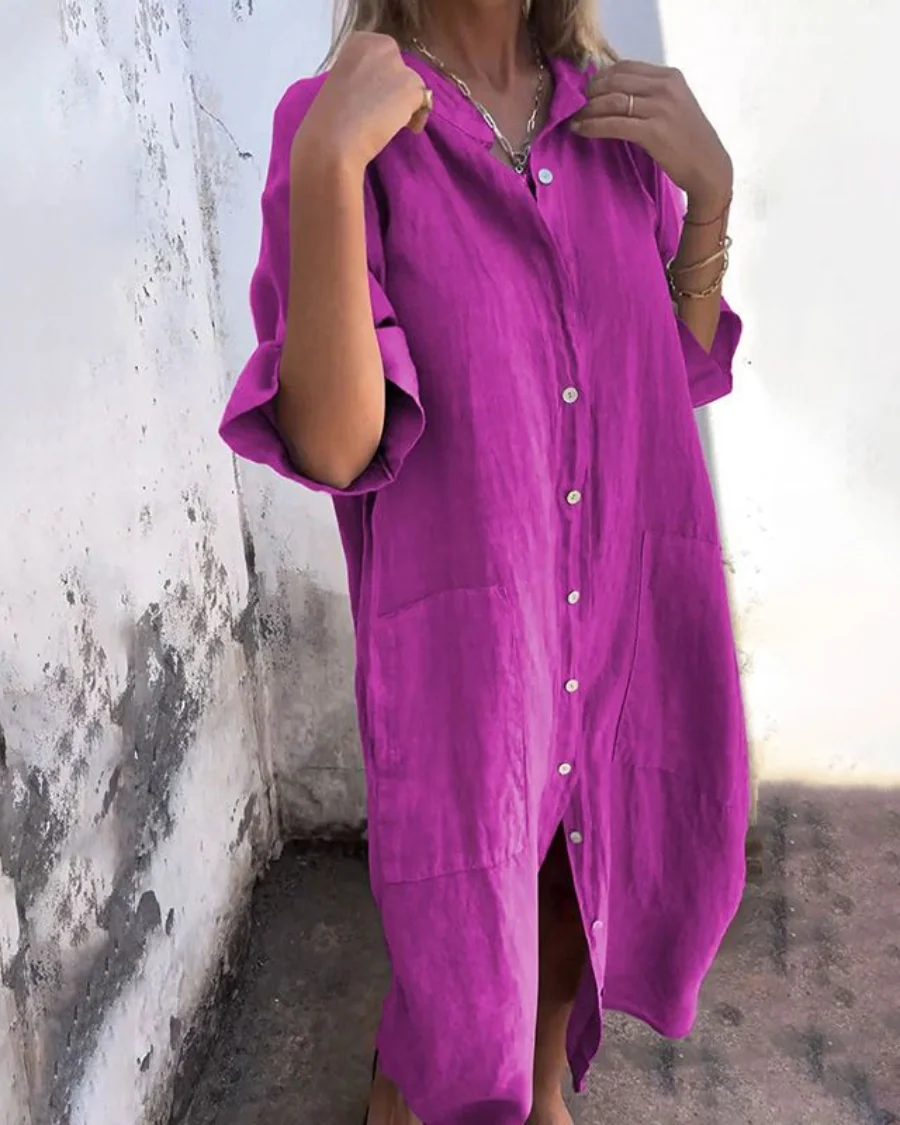 Melanie™ | Vestido camisero informal hasta los tobillos - Imagen 3