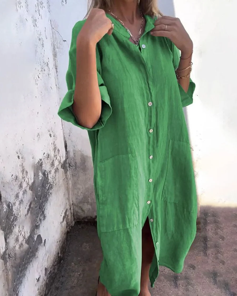 Melanie™ | Vestido camisero informal hasta los tobillos - Imagen 7