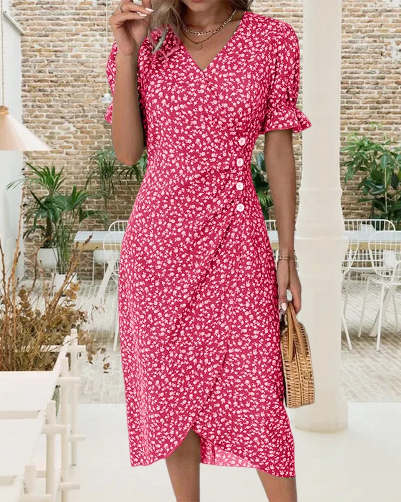 Jeanne™ | Vestido con estampado floral de manga corta - Imagen 9