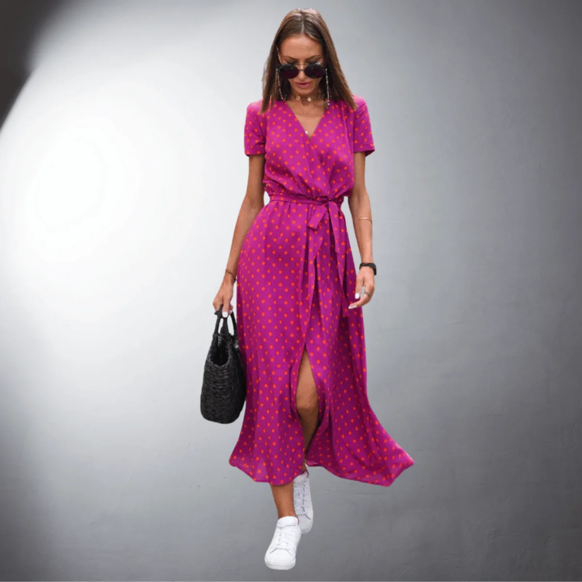 Ketty | Vestido cruzado de material de primera calidad hecho a mano - Imagen 4