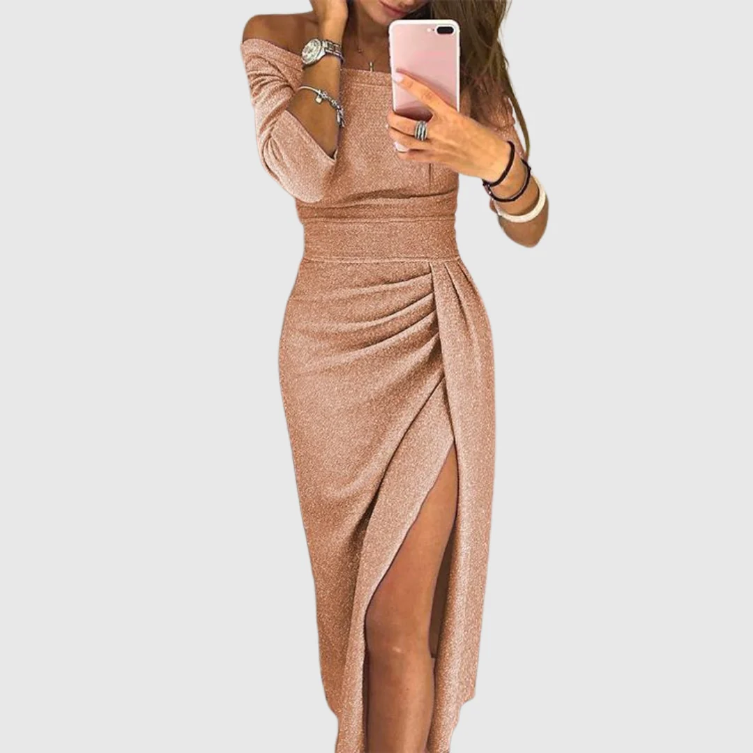 Isabeau | Elegante vestido maxi con cuello halter y ajuste fluido - Imagen 7
