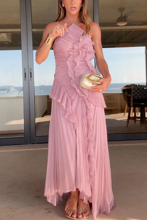 Rosé - Vestido Largo Plisado para Mujer - Imagen 7