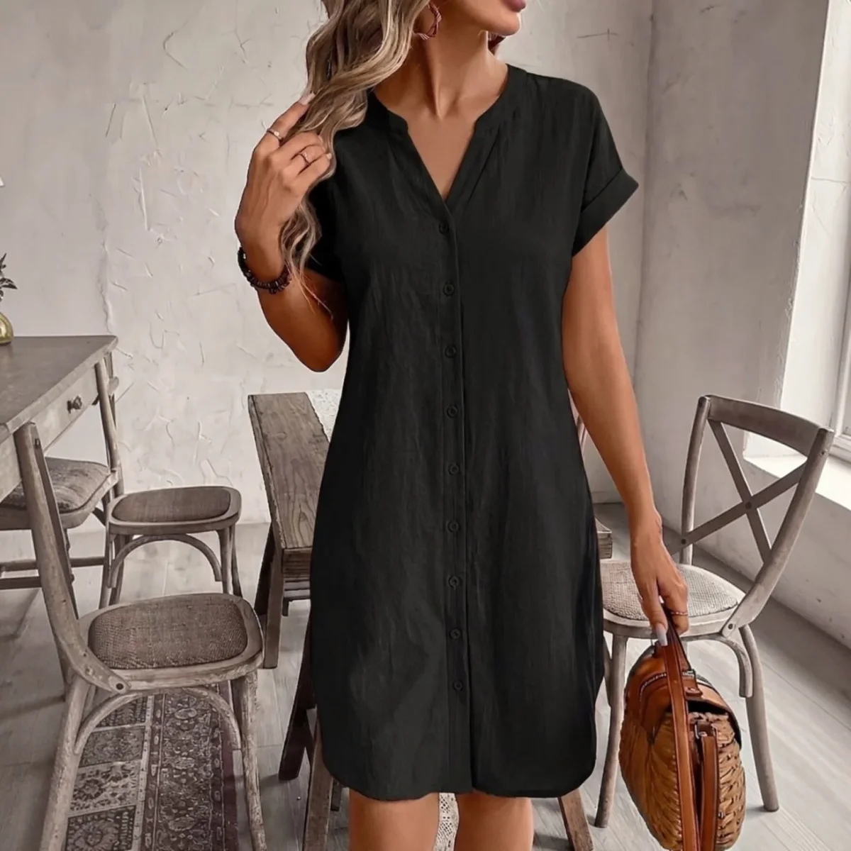 Tess | Vestido camisero de lino elegante y cómodo para Mujer - Imagen 7